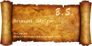 Brunyai Sára névjegykártya